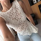 Damen Spitzenoberteil mit femininem Schnitt und floralen Details R&B
