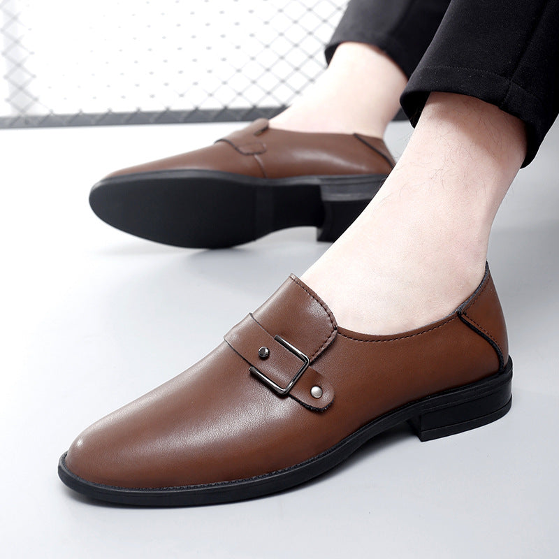 Herren Elegante Leder Slipper mit Schnalle R&B