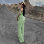 Damen eleganter Jumpsuit mit schulterfreiem Design und asymmetrischem Saum R&B