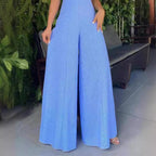 Damen Luftiger Jumpsuit mit schickem Schlitz und Stilvollen Träger R&B