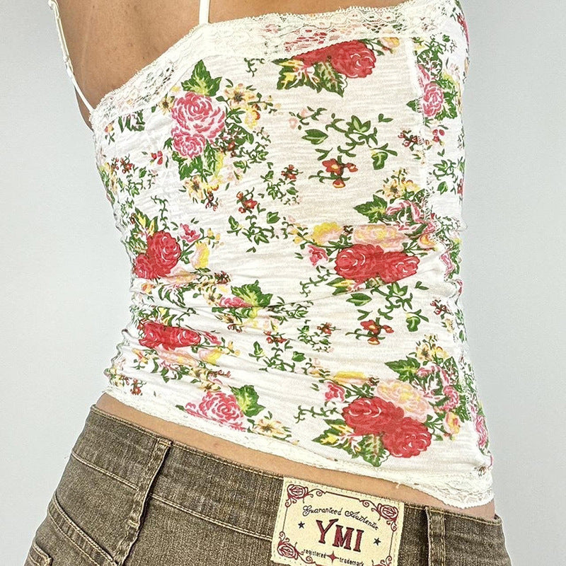 Damen Spitzen-Ärmeloberteil mit floralem Design R&B