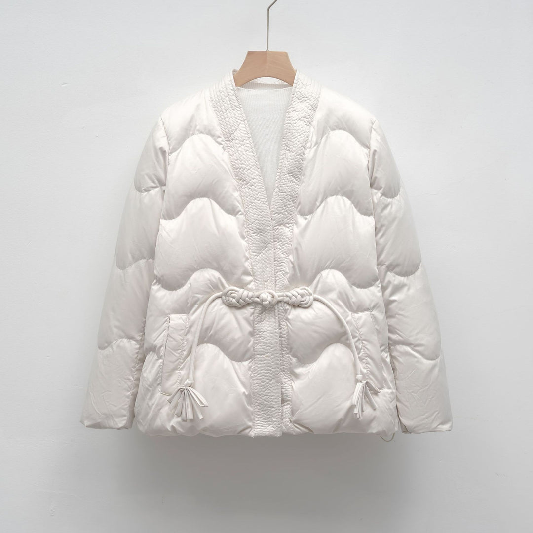 Damen Voluminöse Steppjacke mit Taillenzug und eleganter Struktur R&B