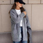 Damen Grobstrick-Cardigan mit einzigartigen Strukturmustern und praktischen Taschen R&B