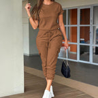 Damen Sportlicher Jogginganzug mit praktischen Taschen und elastischem Bund R&B