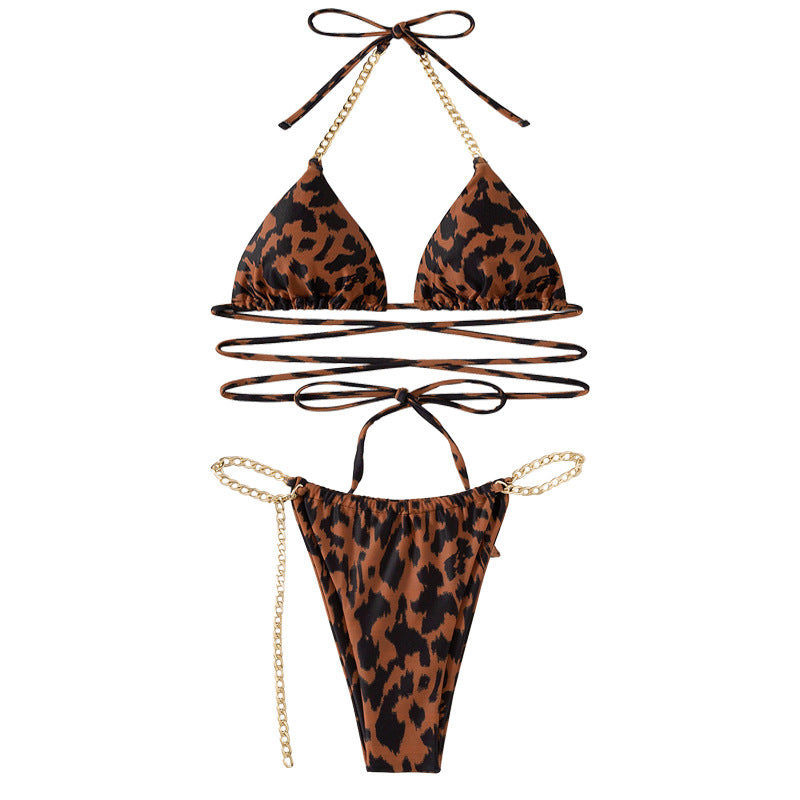 Damen Triangel-Bikini mit modischen Kreuzdetails R&B