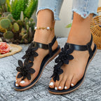 Damen Sandalen mit floralem Dekor und strapazierfähigem Fersenteil R&B