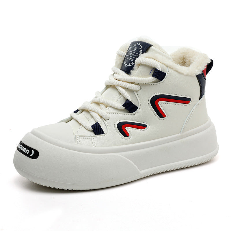 Damen hohe Sneaker mit flauschigem Innenfutter und modischem Design R&B