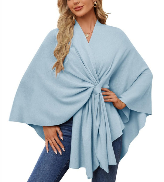 Damen Eleganter Wickelpullover mit asymmetrischem Schnitt R&B