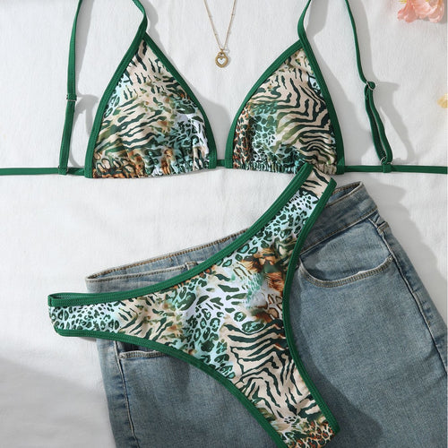 Damen Tiermuster Bikini Set R&B