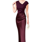 Damen Langärmliges Maxikleid mit elegantem Schnitt und figurbetontem Design R&B
