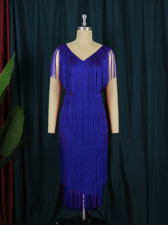 Damen Fransen Kleid R&B