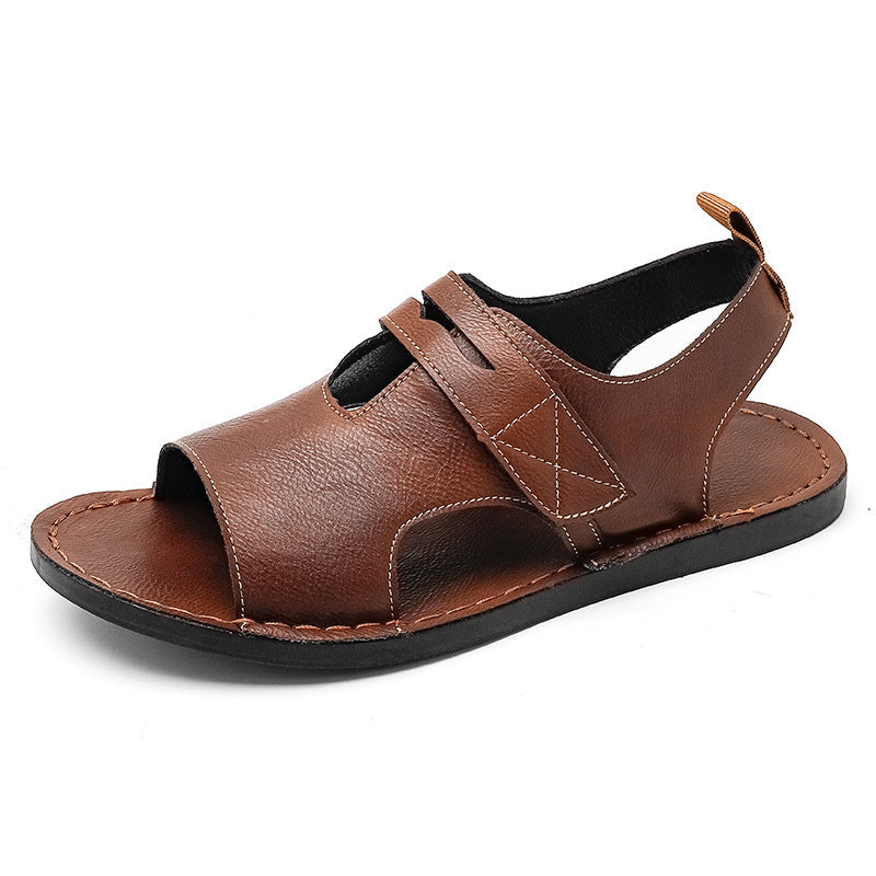 Herren Atmungsaktive Leder-Sandalen mit verstellbarem Riemen R&B