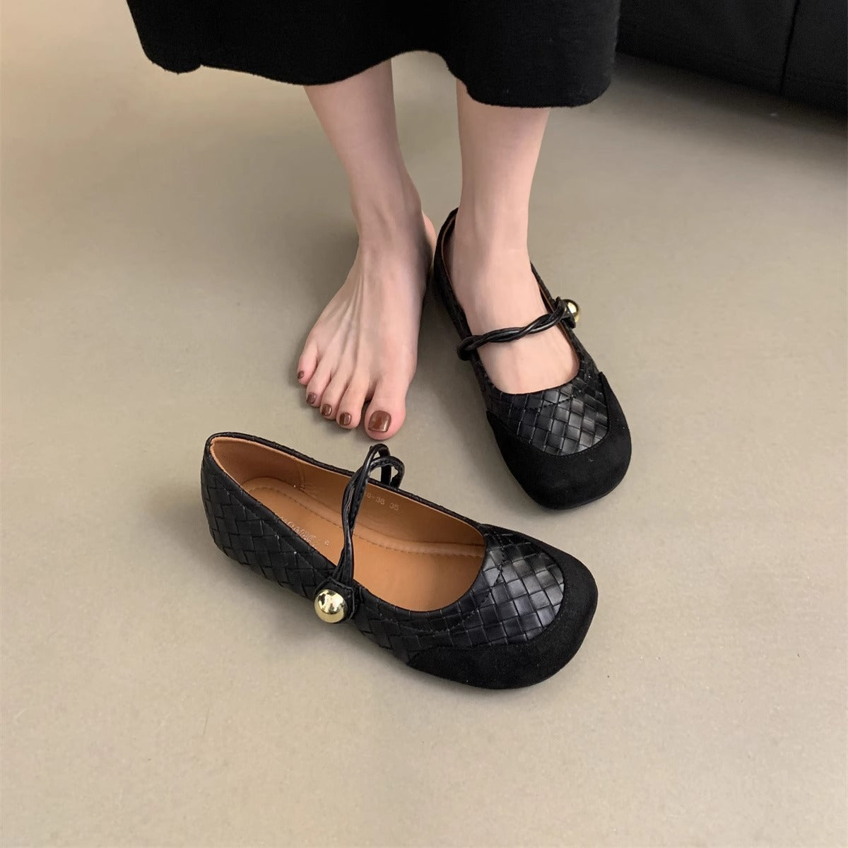 Damen Ballerinas mit modischem geflochtenem Design und eleganter Schleifen-Applikation R&B
