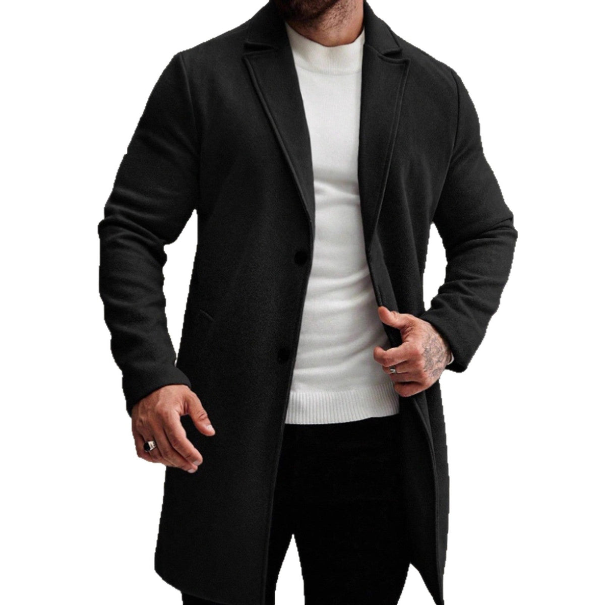 Herren eleganter Wollmantel R&B