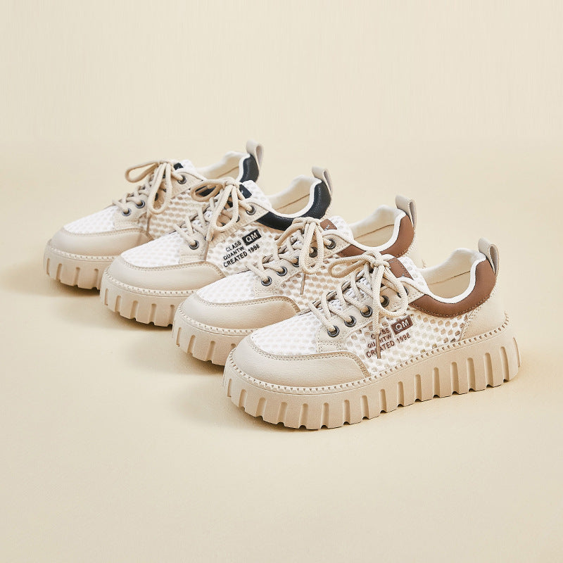 Damen Sportliche Sneakers mit atmungsaktiver Mesh-Oberfläche und rutschfester Gummisohle R&B