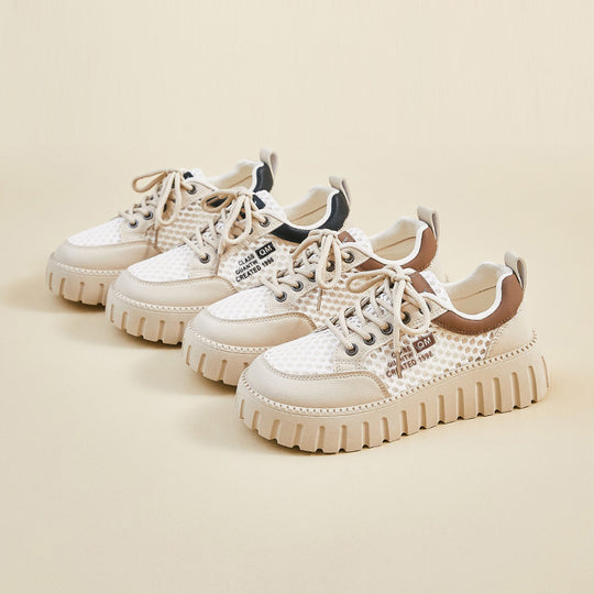 Damen Sportliche Sneakers mit atmungsaktiver Mesh-Oberfläche und rutschfester Gummisohle R&B