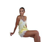 Damen verspieltes Satin-Top mit Spitzenverzierung R&B