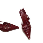 Damen Slingback Pumps mit spitzem Design und modischen Akzenten R&B