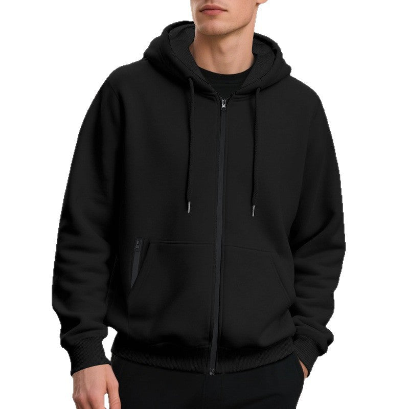 Herren Zip-Hoodie mit praktischen Taschen und atmungsaktiver Fleece-Innenausstattung R&B