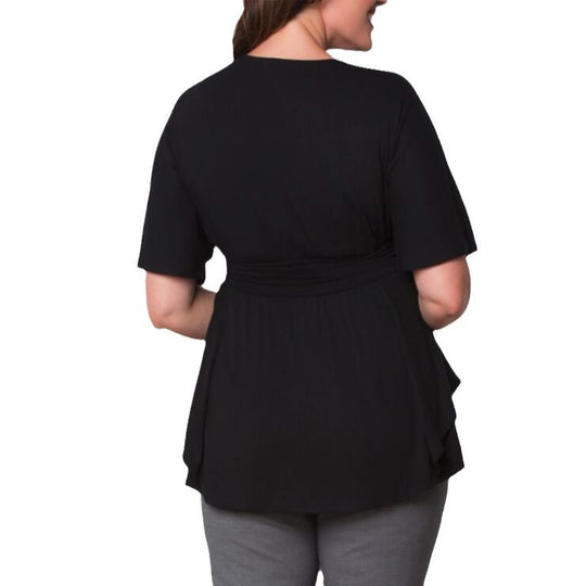 Damen elegantes Wickeloberteil mit fließendem Schnitt R&B