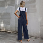 Damen Lässiger Jumpsuit mit praktischen Taschen und verstellbaren Trägern R&B