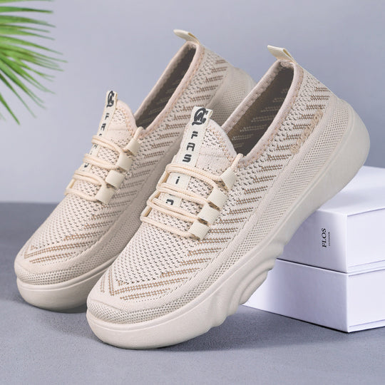 Damen Sportliche und atmungsaktive Freizeit-Sneaker mit elastischem Schnürsystem R&B