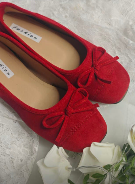 Damen Ballerinas mit elegantem Glanz und zartem Schleifen-Detail R&B