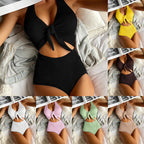 Damen Hochgeschnittener Cut-Out Badeanzug