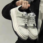 Damen Trendige Sneaker mit robuster Plateau-Sohle und modischem Schnallen-Design R&B