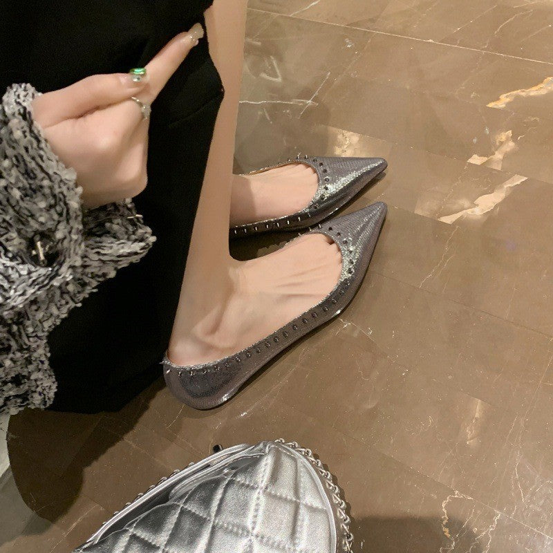 Damen elegante Ballerinas mit Nieten R&B