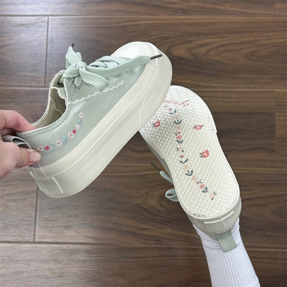 Damen Trendige Freizeitsneaker mit verspielten Rüschen-Details und dämpfender Sohle