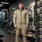 Herren nan zweiteiliges Performance Fleece Jogginganzug-Set mit Kapuzenjacke, verdecktem Reißverschluss und tapered Jogginghose R&B