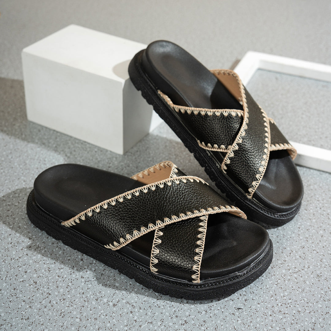 Damen Bequeme Clogs mit geflochtenem Riemendesign und ergonomischem Fußbett R&B