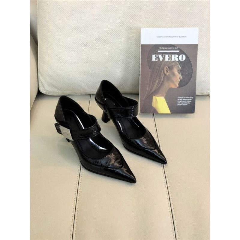 Damen elegante spitze Pumps mit verstellbarem Riemen