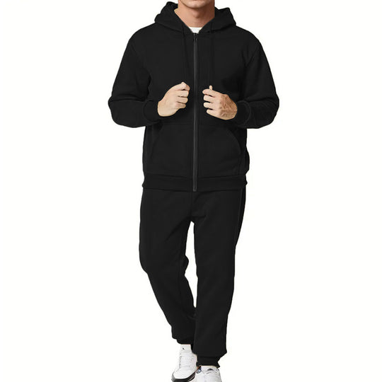 Herren Sportliches Komplett-Set mit Kapuzenjacke und Jogginghose R&B