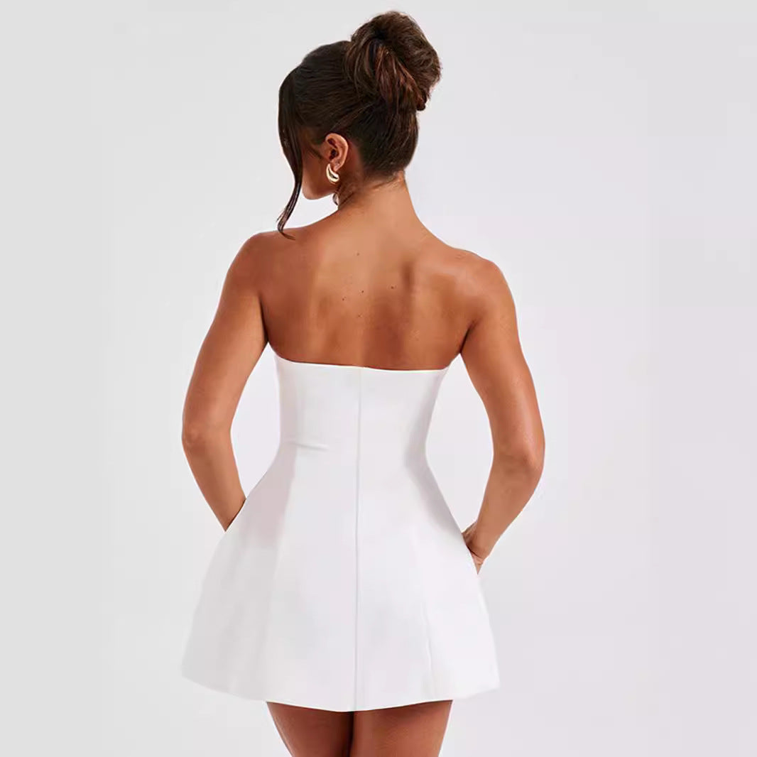 Damen Bustierkleid mit taillierter Silhouette und schwingendem Rock EB