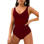 Damen Einteiliger Badeanzug mit raffiniertem Wickeldetail und figurformendem Schnitt R&B