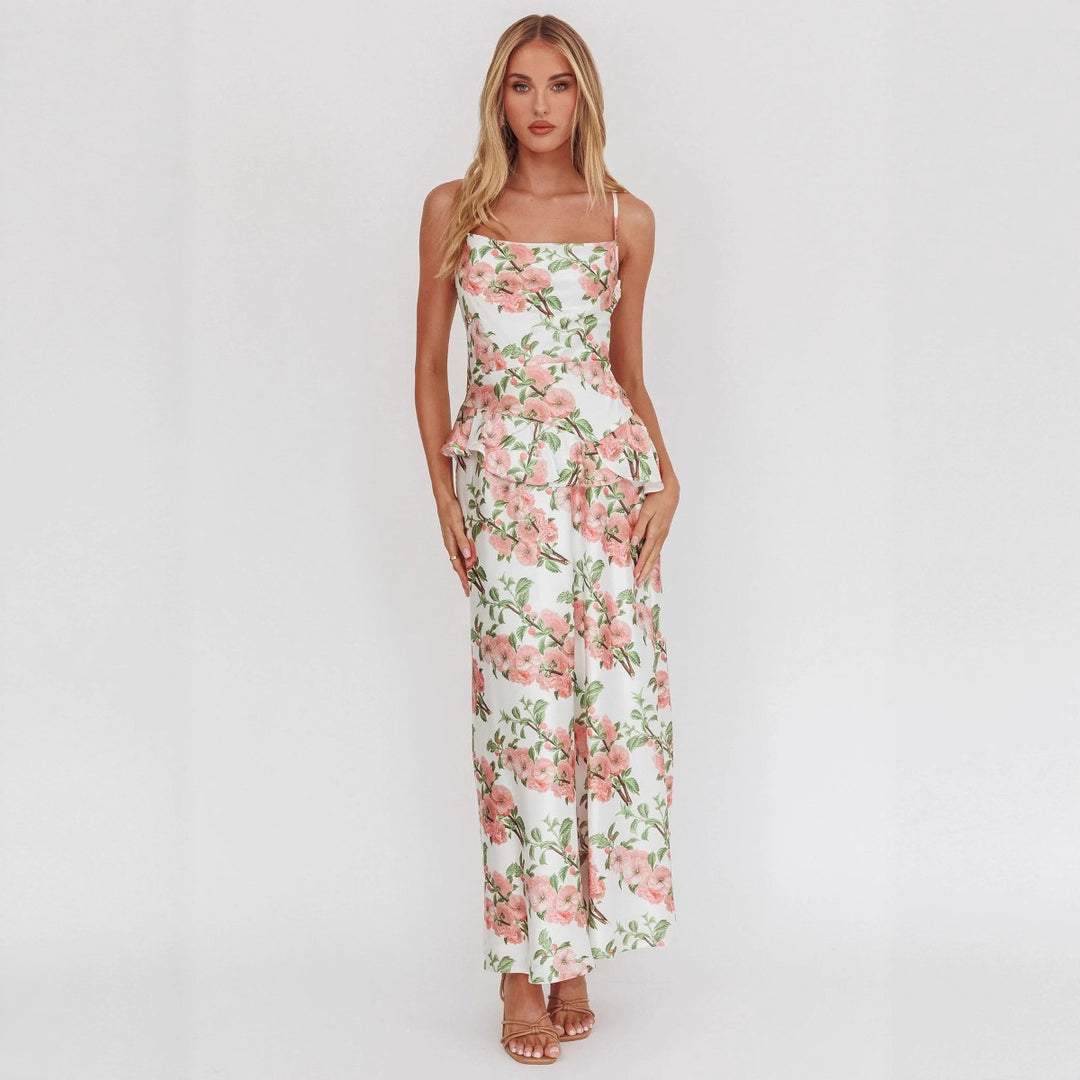 Damen Elegantes Peplum-Kleid mit floralem Design R&B
