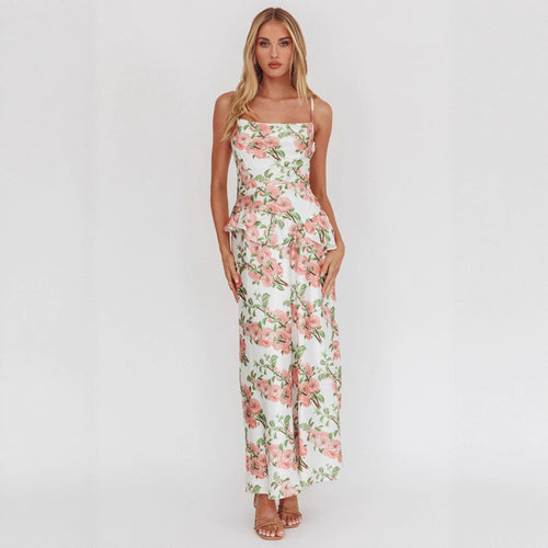 Damen Elegantes Peplum-Kleid mit floralem Design R&B