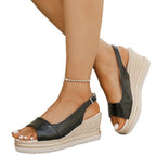Damen Wedge-Sandalen mit verstellbarem Riemen und rutschfester Sohle