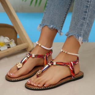 Damen Glitzernde Zehentrenner-Sandalen mit luxuriösen Schmuckdetails R&B