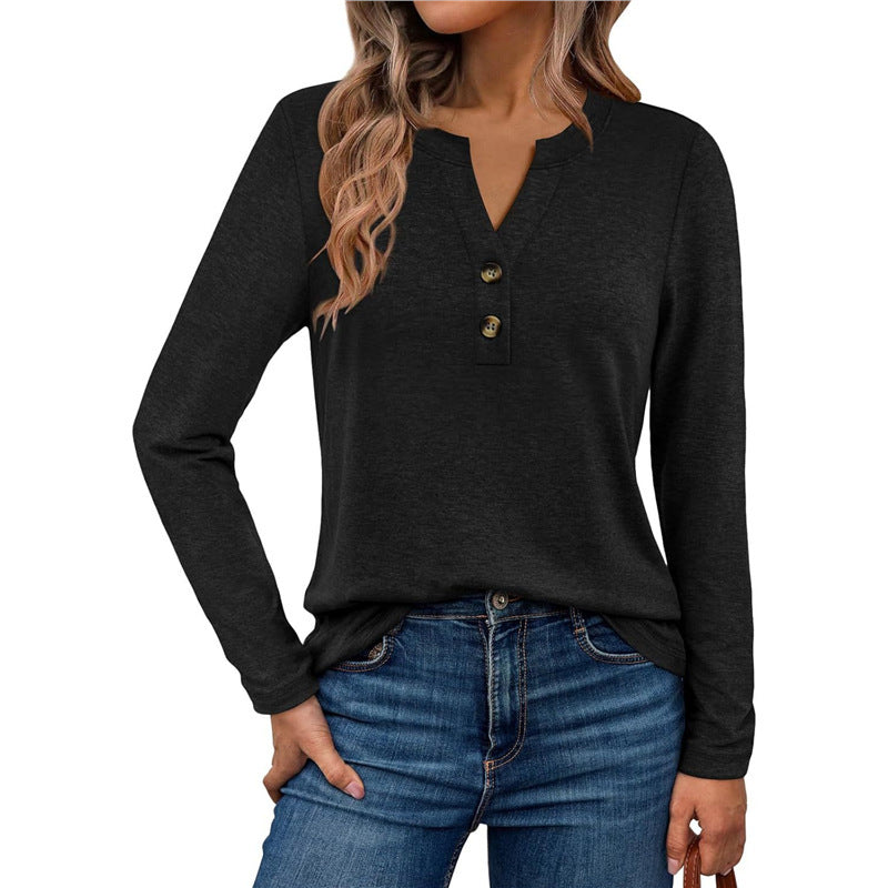 Damen Langarmshirt mit Knopfdetails R&B