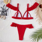 Damen sexy Bikini mit verspielten Rüschen