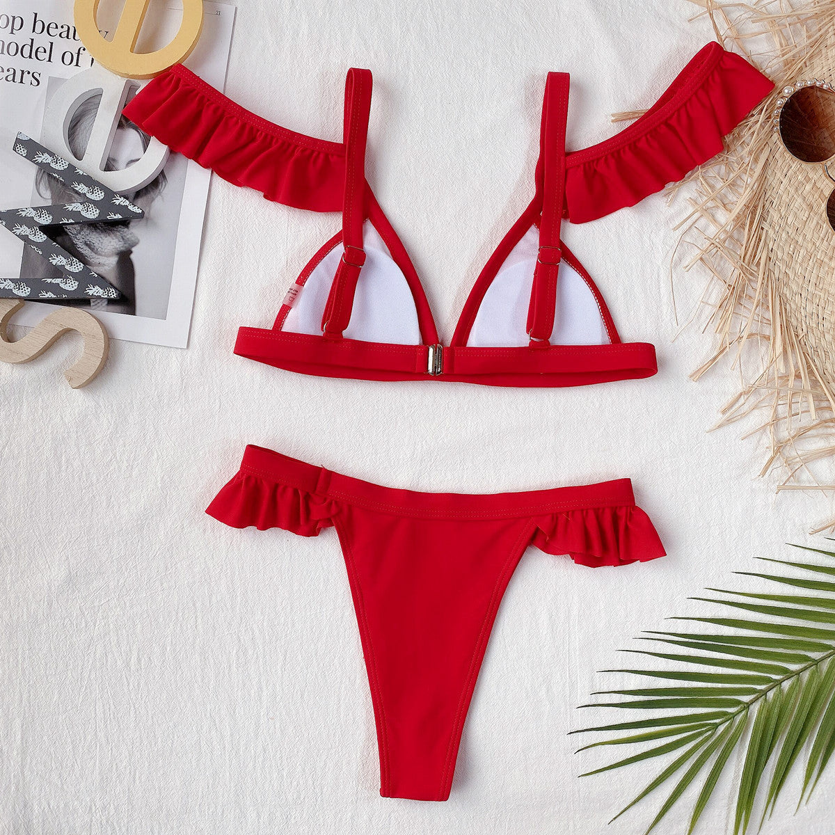 Damen sexy Bikini mit verspielten Rüschen