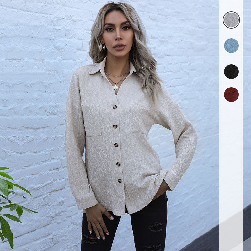 Damen Hemdbluse mit Knoten-Detail und Knopfleiste R&B