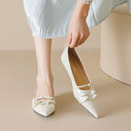 Damen elegante Pointed Ballerinas mit Rüschendetail