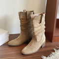 Damen modische Stiefel mit lässigem Falten-Design R&B