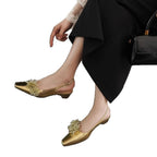 Damen Slingback-Pumps mit funkelnden Metallapplikationen und elegantem Design