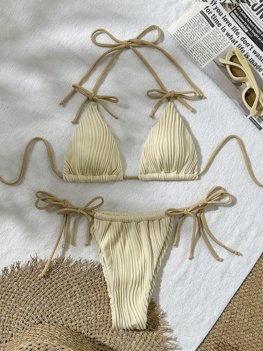 Damen Triangel-Bikini mit verstellbaren Schnürungen R&B