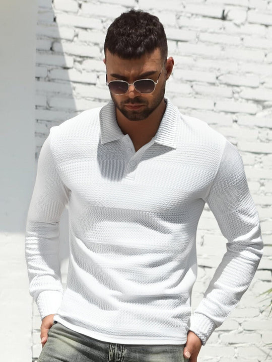 Herren Langarm Poloshirt R&B